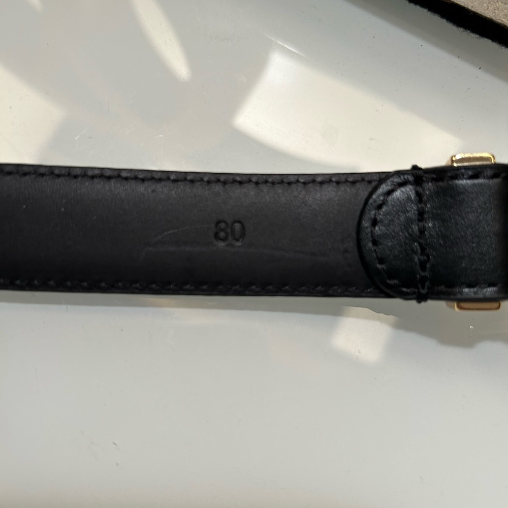 Nili Lotan - LOUISE BELT FLAT CALFSKIN Black Leather Belt w Gold Hardware - Picture 7 of 8